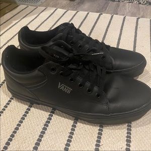 Vans Leather All Black Low Tops